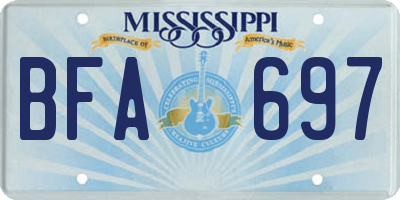 MS license plate BFA697