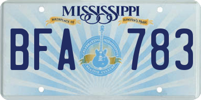 MS license plate BFA783