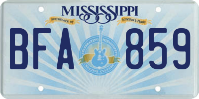 MS license plate BFA859