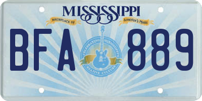 MS license plate BFA889