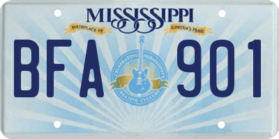 MS license plate BFA901