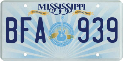 MS license plate BFA939