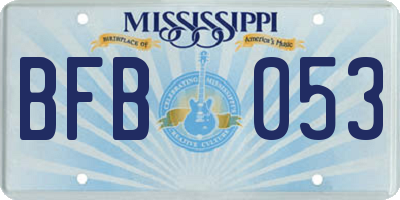 MS license plate BFB053
