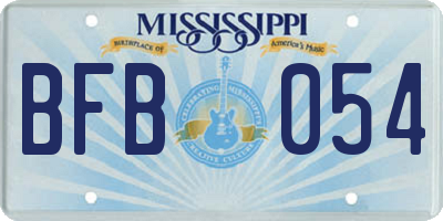 MS license plate BFB054