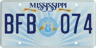MS license plate BFB074