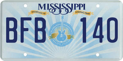 MS license plate BFB140