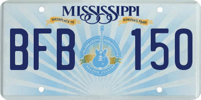 MS license plate BFB150