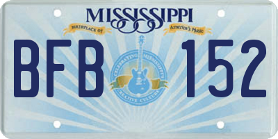 MS license plate BFB152