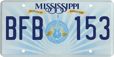 MS license plate BFB153