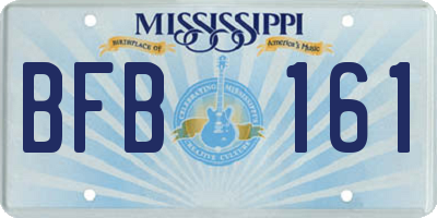 MS license plate BFB161