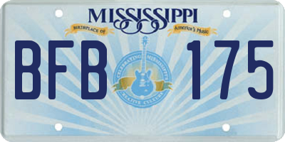 MS license plate BFB175