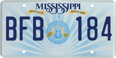 MS license plate BFB184