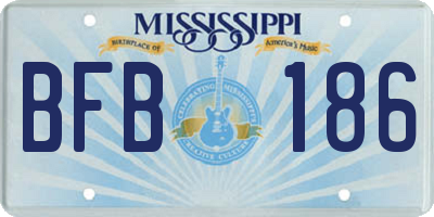 MS license plate BFB186