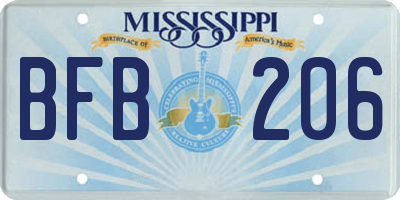 MS license plate BFB206