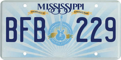 MS license plate BFB229