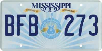 MS license plate BFB273