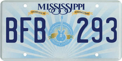 MS license plate BFB293