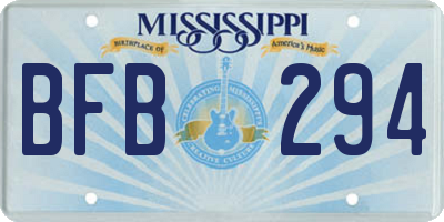MS license plate BFB294