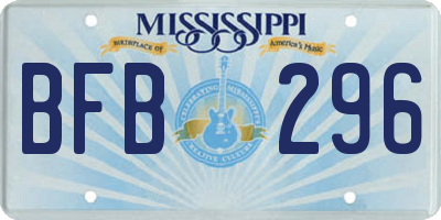 MS license plate BFB296