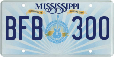 MS license plate BFB300