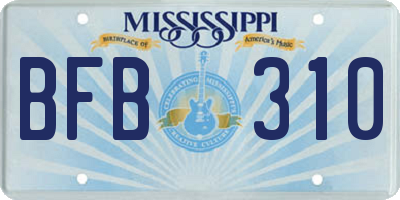 MS license plate BFB310