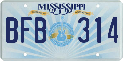 MS license plate BFB314