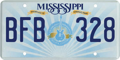MS license plate BFB328