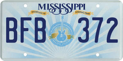 MS license plate BFB372