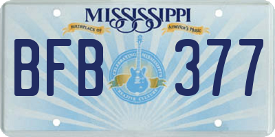 MS license plate BFB377
