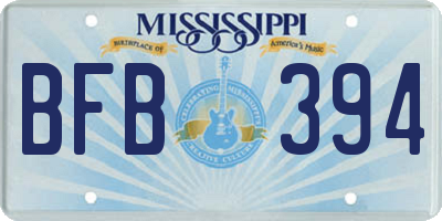 MS license plate BFB394