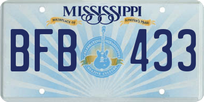 MS license plate BFB433