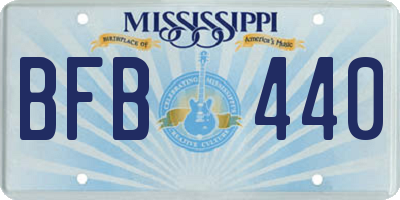 MS license plate BFB440