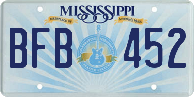 MS license plate BFB452