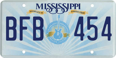 MS license plate BFB454