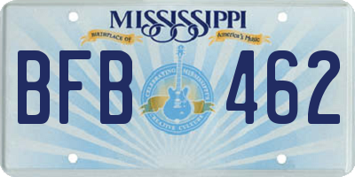 MS license plate BFB462