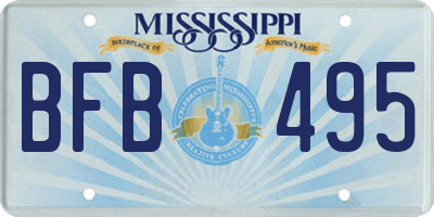 MS license plate BFB495