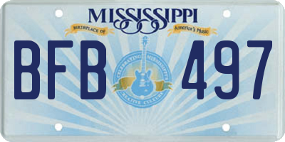 MS license plate BFB497