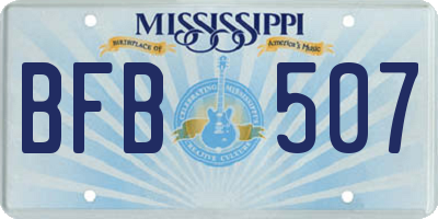 MS license plate BFB507