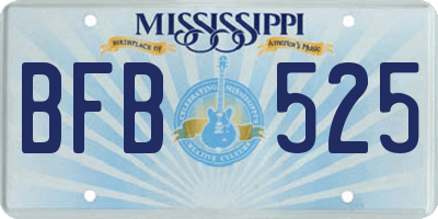 MS license plate BFB525