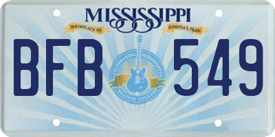 MS license plate BFB549