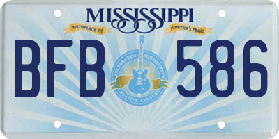 MS license plate BFB586