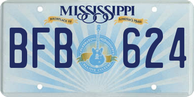 MS license plate BFB624