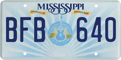 MS license plate BFB640