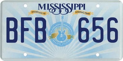 MS license plate BFB656