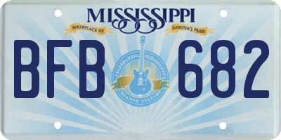 MS license plate BFB682