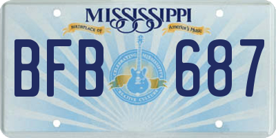 MS license plate BFB687