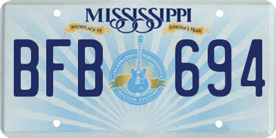 MS license plate BFB694