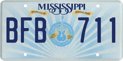 MS license plate BFB711