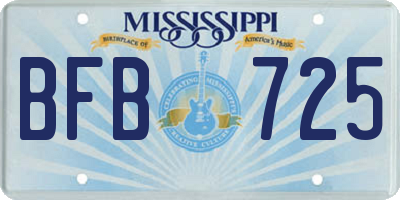 MS license plate BFB725