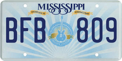 MS license plate BFB809